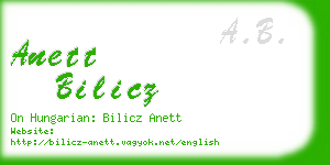 anett bilicz business card